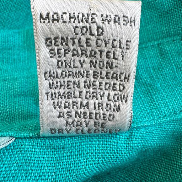 Chico's Womens Delave Button Front Shirt Size L 100% Linen 3/4 Summer Jade - Picture 6 of 7